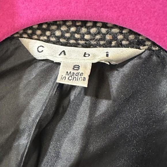 CAbi Jacket Tweed Moto  Cropped coat Button Blazer Size 8 Style 638 Black/Brown - Picture 2 of 15